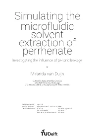 Simulating the Micro Uidic Solvent Extraction of Perrhenate