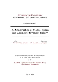 The Construction of Moduli Spaces and Geometric Invariant Theory