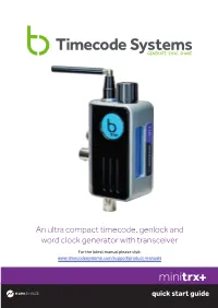 Timecode Systems Minitrx+ Manual