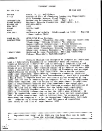 Annotated List of Chemistry Laboratory Experiments with Computer Access