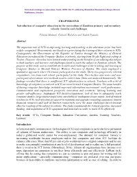 CHAPTER FIVE Introduction of Computer Education in the Curriculum of Zambian Primary and Secondary Schools: Benefits and Challenges