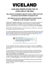 Viceland Orders Round Two of Dark Side of the Ring