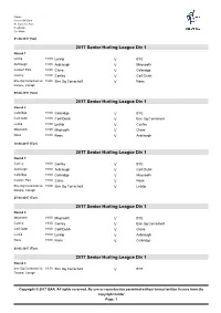 2017 Senior Hurling Div. 1