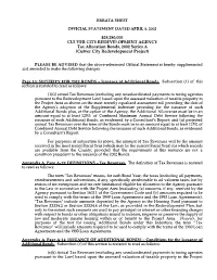 Errata Sheet Official Statement Dated April 4, 2002