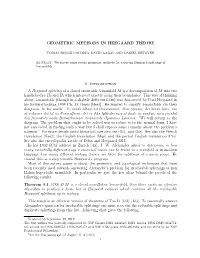 Geometric Methods in Heegaard Theory