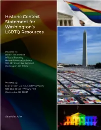 Historic Context Statement for Washington's LGBTQ Resources