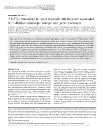 RUNX1 Mutations in Acute Myeloid Leukemia Are Associated with Distinct Clinico-Pathologic and Genetic Features