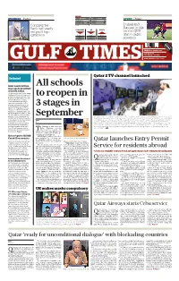 Schools to Reopen in 3 Stages in September