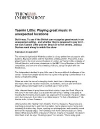 Tasmin Little: Playing Great Music in Unexpected Locations