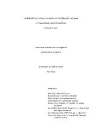 The Perceptions of Policymakers on the Transfer Pathway in Texas Public