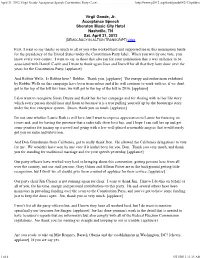 Virgil Goode Acceptance Speech at Constitution Party Convention