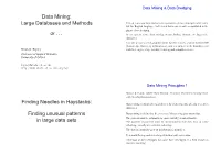 Data Mining: Large Databases and Methods Or