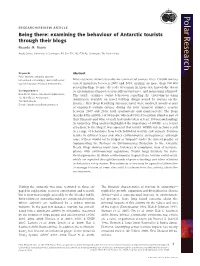 Examining the Behaviour of Antarctic Tourists Through Their Blogs Ricardo M