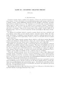 Math 595: Geometric Measure Theory