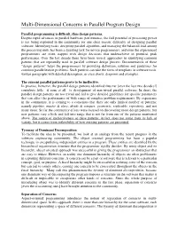 Multi-Dimensional Concerns in Parallel Program Design