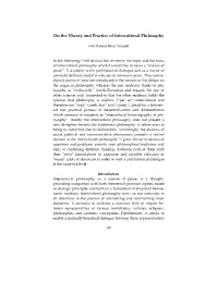 On the Theory and Practice of Intercultural Philosophy