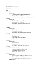 R. Larry Todd, Discovering Music Audio Credits Part I Chapter 3