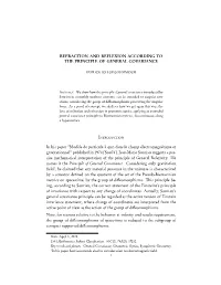 Refraction and Reflexion According to the Principle of General Covariance
