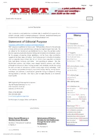 Statement of Editorial Purpose Menu