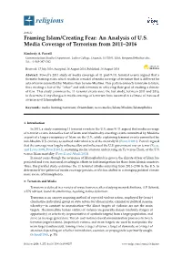 An Analysis of US Media Coverage of Terrorism from 2011–2016
