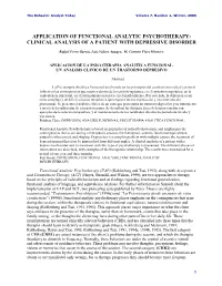 Application of Functional Analytic Psychotherapy: Clinical Analysis of a Patient with Depressive Disorder