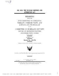 H.R. 2631, the Nuclear Forensics and Attribution Act