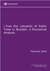 I-Tree Eco Valuation of Public Trees in Bicester: a Provisional Analysis