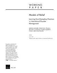 Learning from Exemplary Practices in International Disaster Management