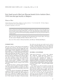 New Fossil Record of the Late Pliocene Kestrel (Falco Bakalovi Boev, 1999) from the Type Locality in Bulgaria