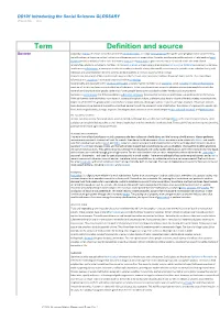 Term Definition and Source