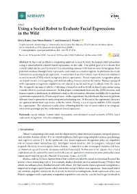 Using a Social Robot to Evaluate Facial Expressions in the Wild
