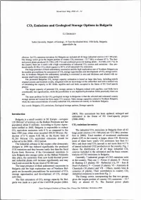 C02 Emissions and Geological Storage Options in Bulgaria
