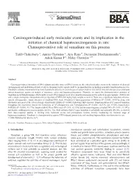 Carcinogen-Induced Early Molecular Events and Its Implication In