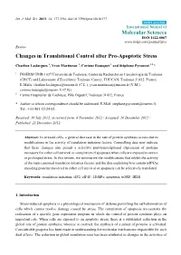 Changes in Translational Control After Pro-Apoptotic Stress