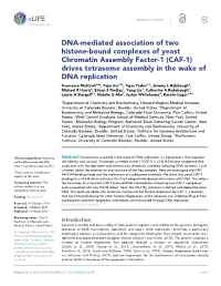 DNA-Mediated Association of Two Histone-Bound