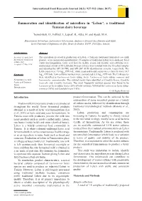 Enumeration and Identification of Microflora in “Leben”, a Traditional Tunisian Dairy Beverage