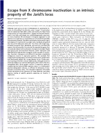 Escape from X Chromosome Inactivation Is an Intrinsic Property of the Jarid1c Locus