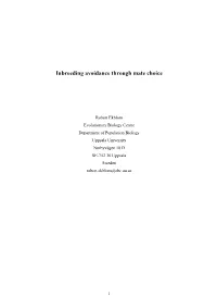 Inbreeding Avoidance Through Mate Choice