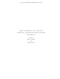 Neo-Babylonian Texts in the Oriental Institute Collection
