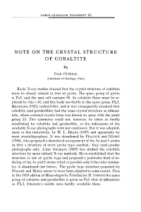 Note on the Crystal Structure of Cobaltite