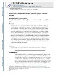 Structure/Function of the Soluble Guanylyl Cyclase Catalytic Domain