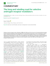 The Long and Winding Road for Selective Androgen Receptor Modulators