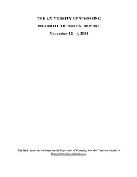 The University of Wyoming Board of Trustees' Report