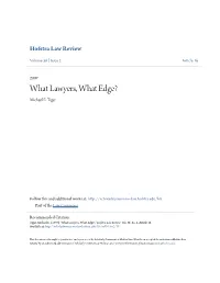 What Lawyers, What Edge? Michael E