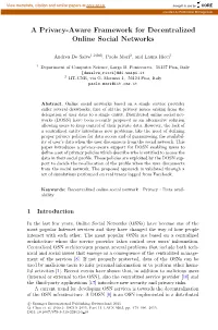 A Privacy-Aware Framework for Decentralized Online Social Networks