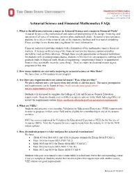 Actuarial Science and Financial Mathematics Faqs