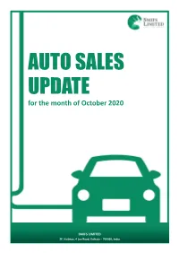 Auto Sales Update for October 2020