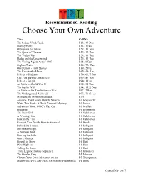 Choose Your Own Adventure