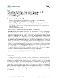 Detecting Historical Vegetation Changes in the Dunhuang Oasis Protected Area Using Landsat Images