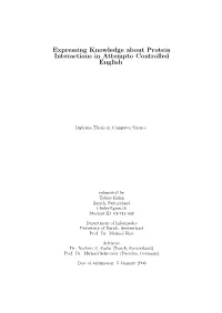 Expressing Knowledge About Protein Interactions in Attempto Controlled English